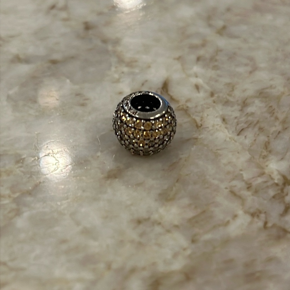 Pandora 791051FCZ Sterling Silver Pave Lights Charm with Citrine CZ Retired